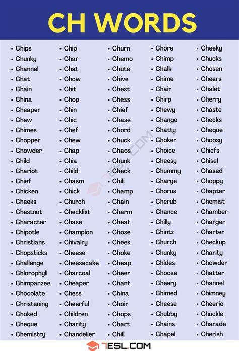 Ch Words List