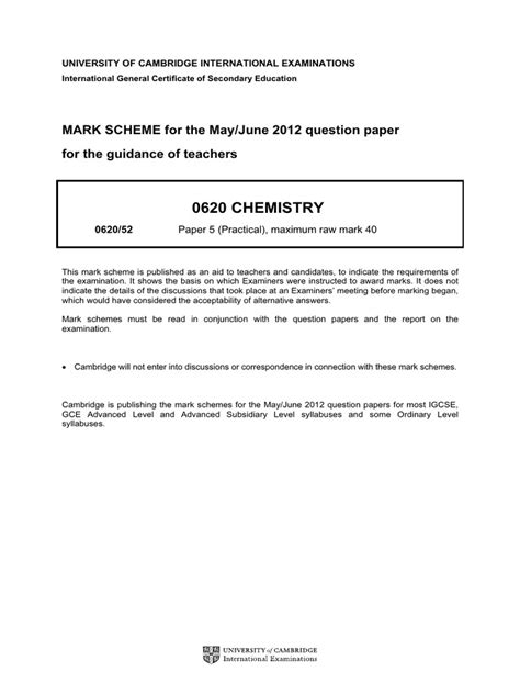 Ch2fp May 2012 Mark Scheme