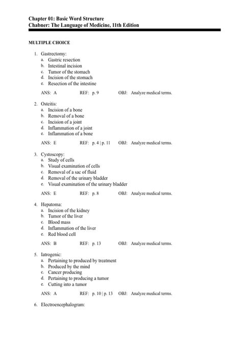chabner language of medicine final exam