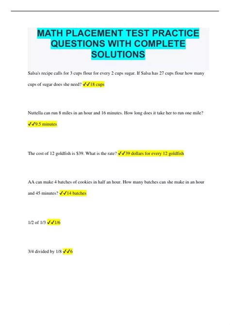 Chaffey Math Placement Test Study Guide