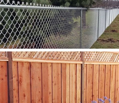 Chain Link Vs Wood Fence Cost Which Is Residential Chain Link Fence With Wood Posts - Residential Chain Link Fence With Wood Posts