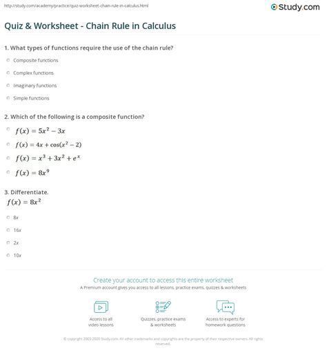 Chain Rule Worksheets Printable Online Pdfs Cuemath Chain Rule Worksheet - Chain Rule Worksheet