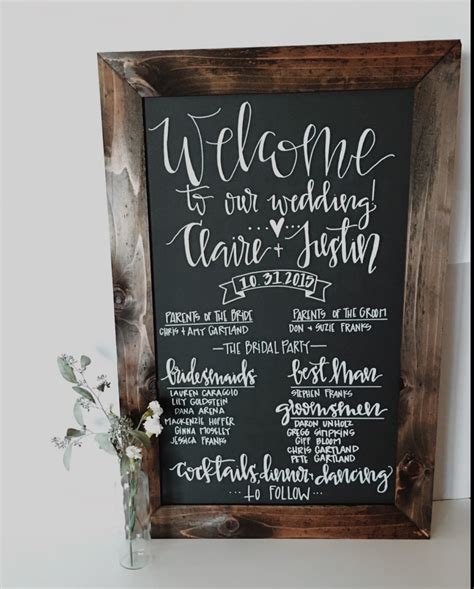 Chalkboard Wedding Program Layout