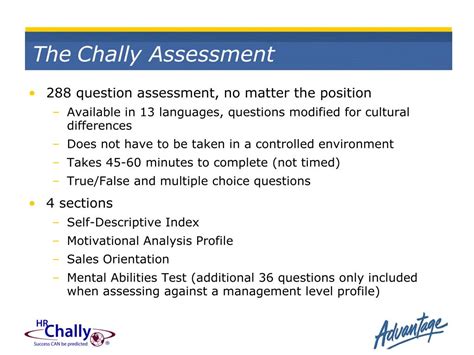 chally assessment questions