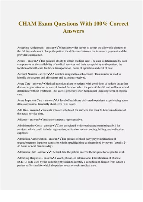 Download Cham Exam Study Guide 