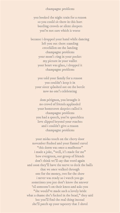 Champagne Problems Lyrics