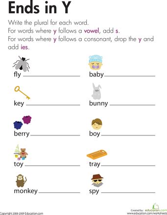 Change Nouns Ending In Y To Ies Worksheet Drop The Y Add Ies Words - Drop The Y Add Ies Words