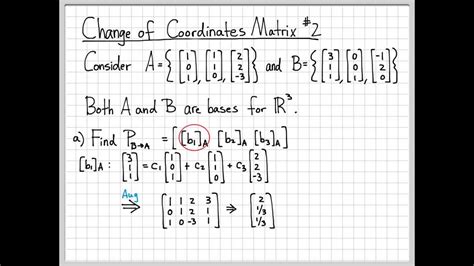 Change Of Coordinates Matrix