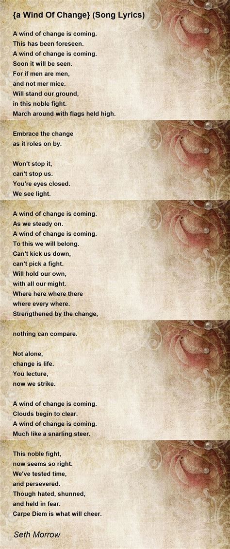 Change Of Wind Lyrics