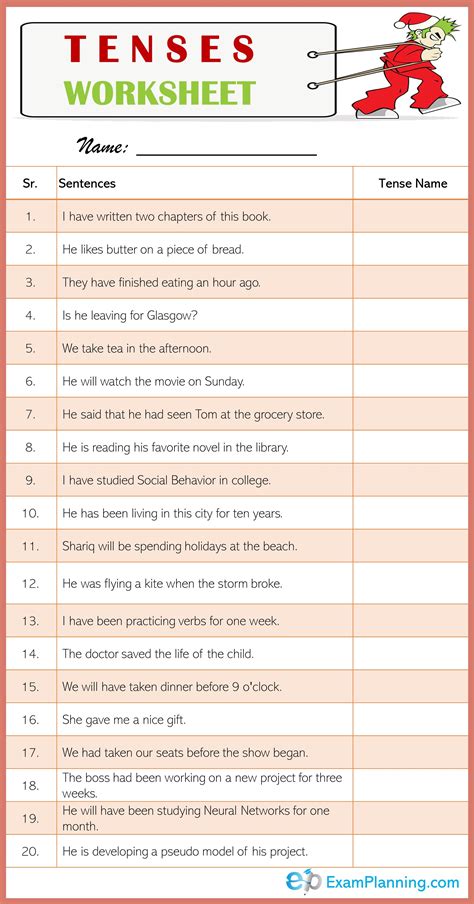 Change The Sentences Verb Tenses Worksheets Creative Akademy Tenses Worksheets For Grade 6 - Tenses Worksheets For Grade 6