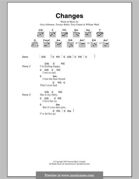 Changes Chords Black Sabbath