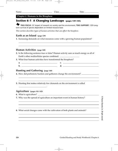 changing landscape answers