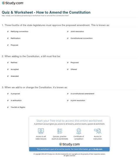 Changing The Constitution Worksheet
