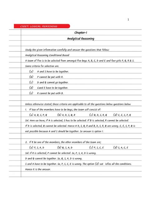 Chapter 1 Analytical Reasoning