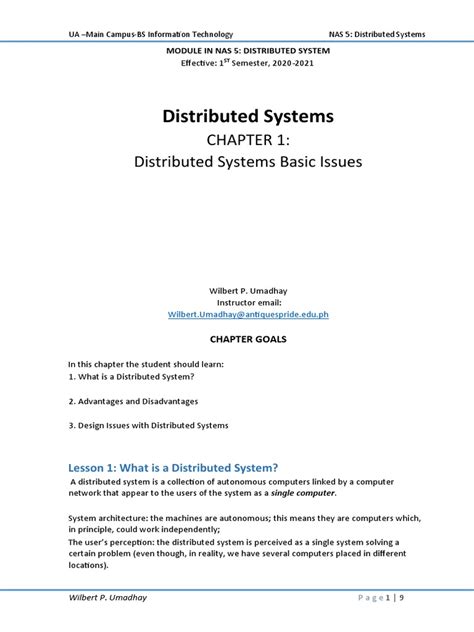 Chapter 1 Distributed Systems What Is A Distributed System