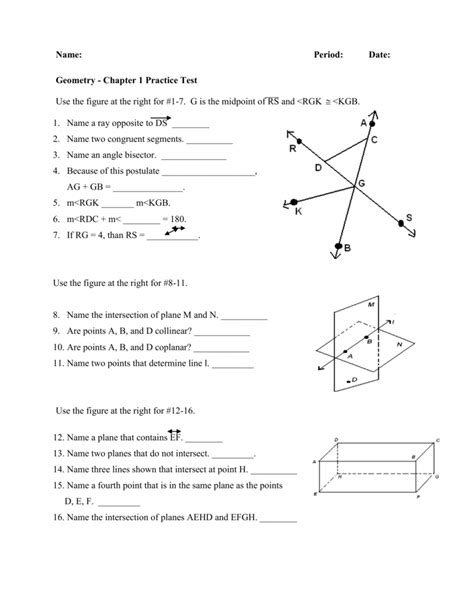 Chapter 1 Geometry Test