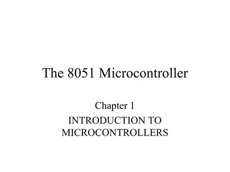 Chapter 1 Introduction To Microcontrollers