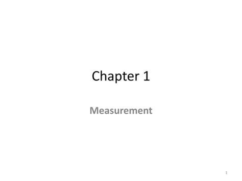 Chapter 1 Principles Of Measurement Part 1