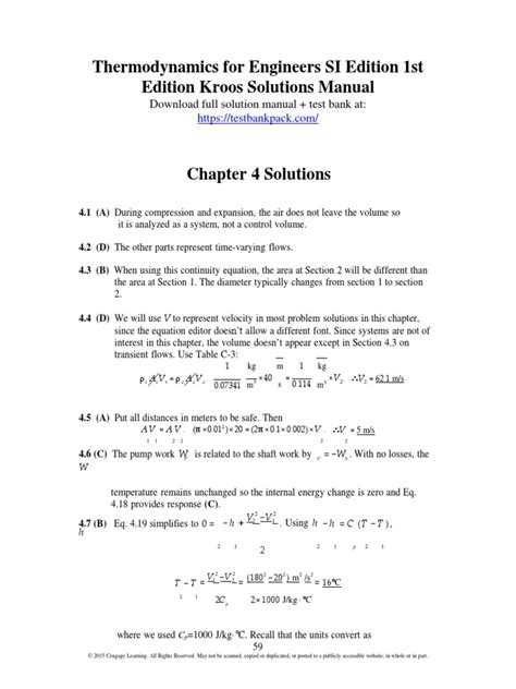 Chapter 1 Solutions Thermodynamics