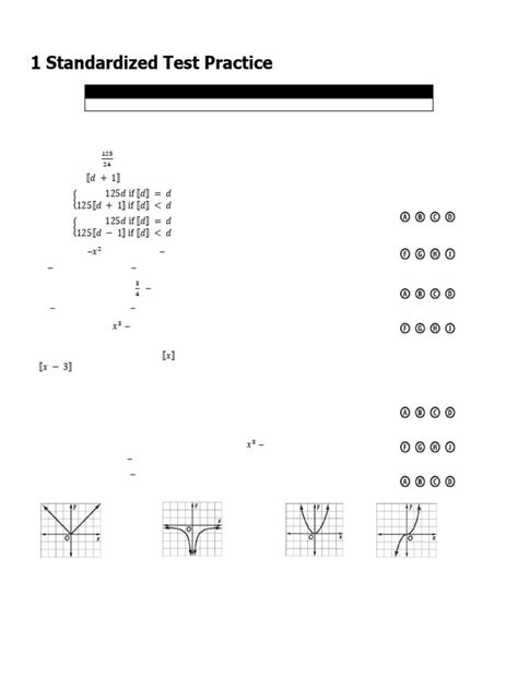 Chapter 1 Standardized Test Practice