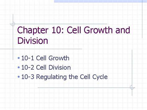 Chapter 10 2 Cell Growth And Division Answer Key