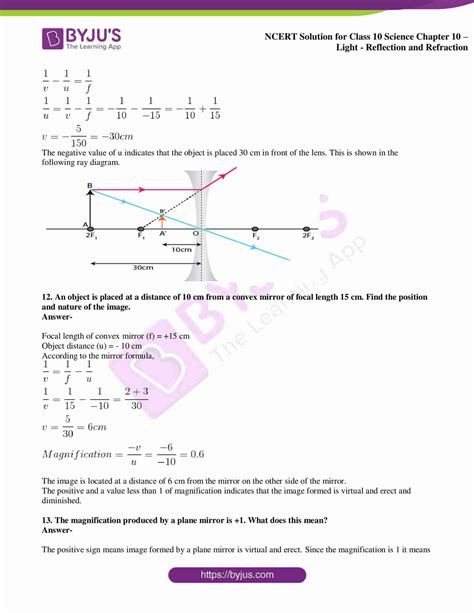 Chapter 10 Curved Mirror Answer Keys