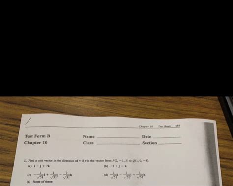 Chapter 10 Test Form B Geometry