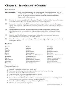 Chapter 11 Introduction Genetics Compare Contrast Table Answer