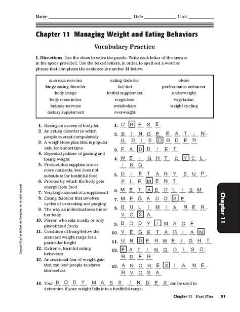 Chapter 11 Managing Weight And Eating Behaviors Answers