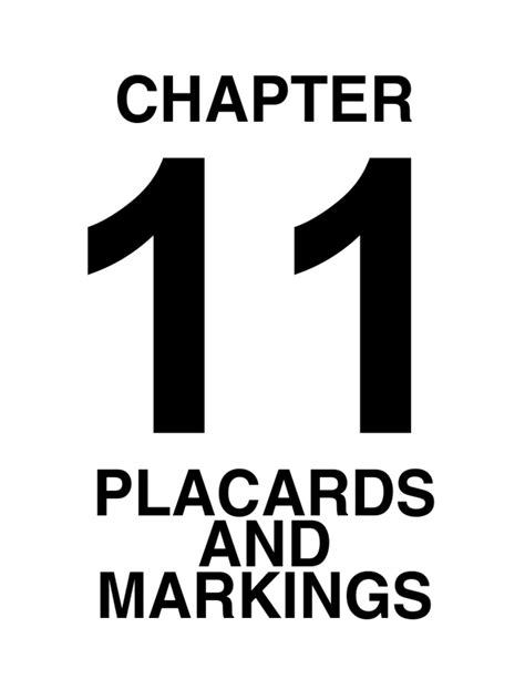 Chapter 11 Placards And Markings