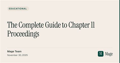 Chapter 11 Proceedings