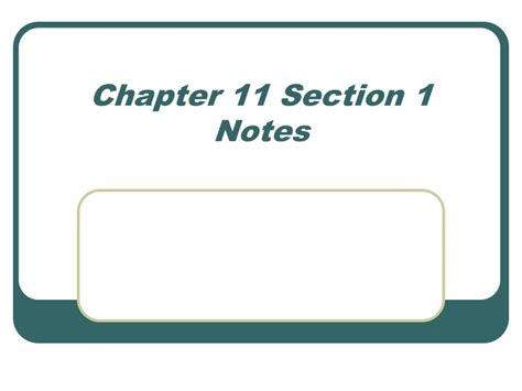 Chapter 11 Section 1 Notetaking Study Guide