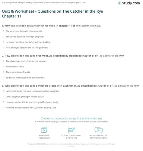 Chapter 11 The Catcher In The Rye