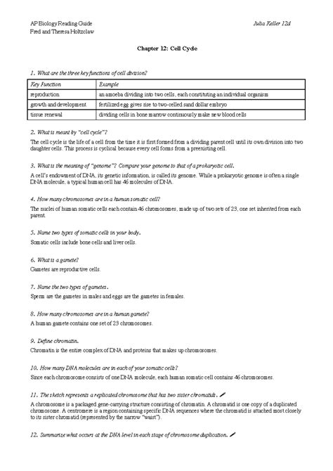 Chapter 12 Ap Bio Study Guide Answers