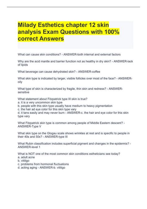 Chapter 12 Milady Workbook Answers
