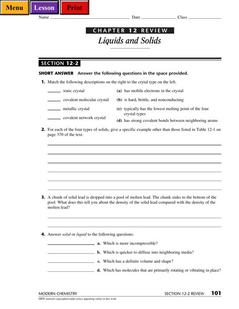 chapter 12 review liquids and solids answers