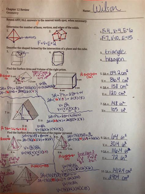 Chapter 12 Review Solutions Answers