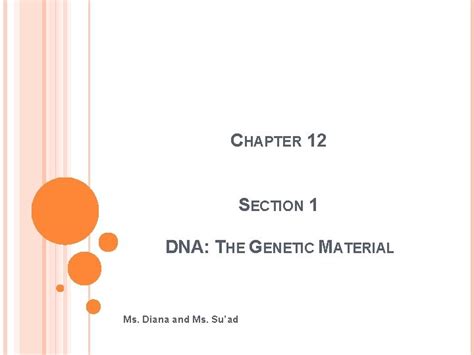 Chapter 12 Section 1 Dna The Genetic Material Answer Key