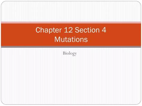 Chapter 12 Section 4 Mutations Answer Key