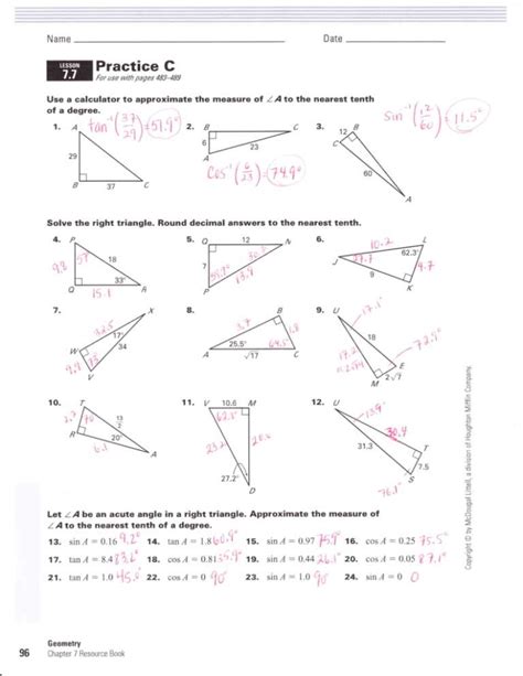 Chapter 12 Test Geometry Answers