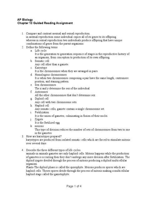 Chapter 13 Guided Reading Ap Bio Answers
