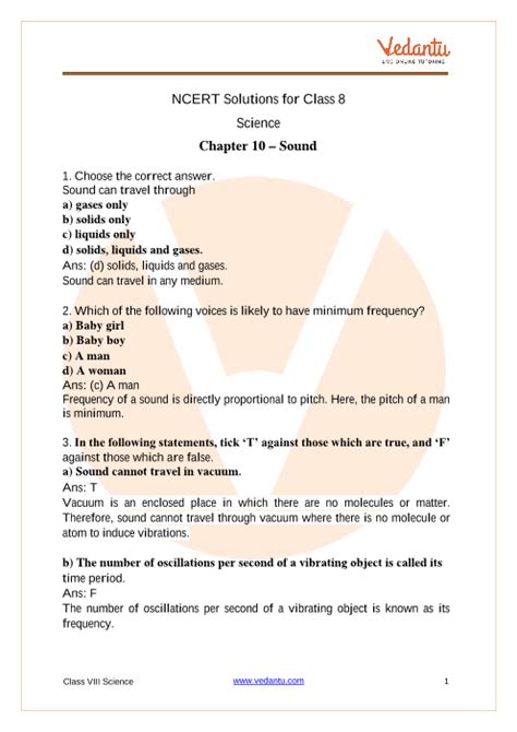 Chapter 13 Sound Class 8 Answers