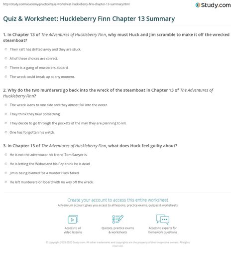 Chapter 13 Summary Huckleberry Finn