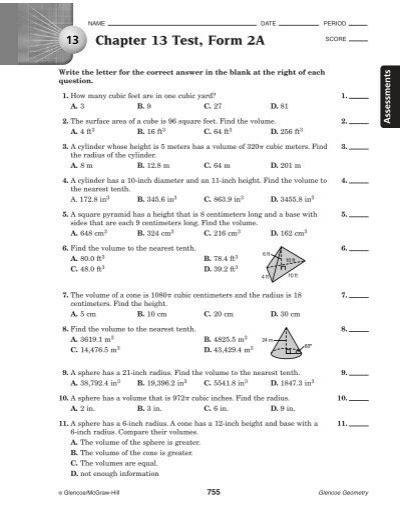 Chapter 13 Test Form 2c Answers Geometry
