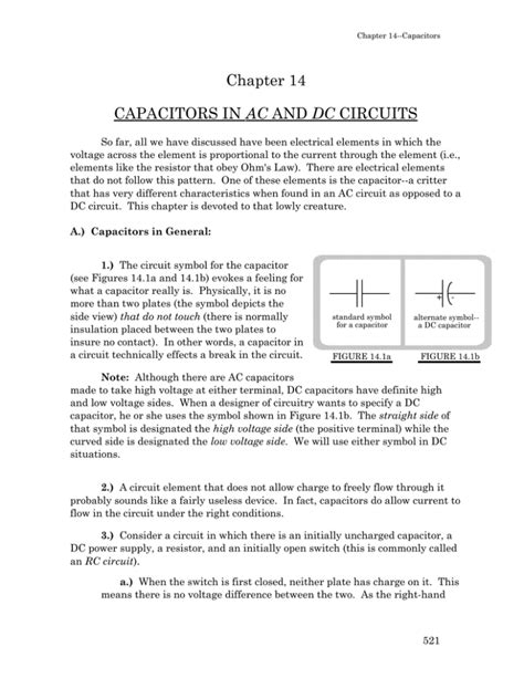 Chapter 14 Capacitors In Ac And Dc Circuits