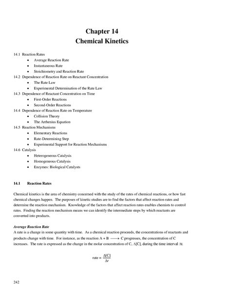 Chapter 14 Chemistry Study Guide Answers