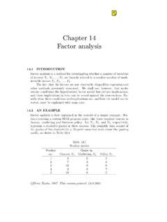 Chapter 14 Factor Analysis York University