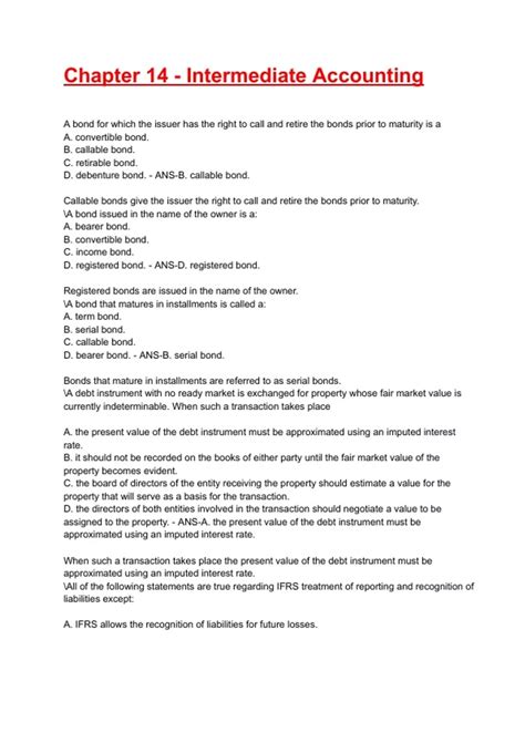 Chapter 14 Solutions Intermediate Accounting Voippe