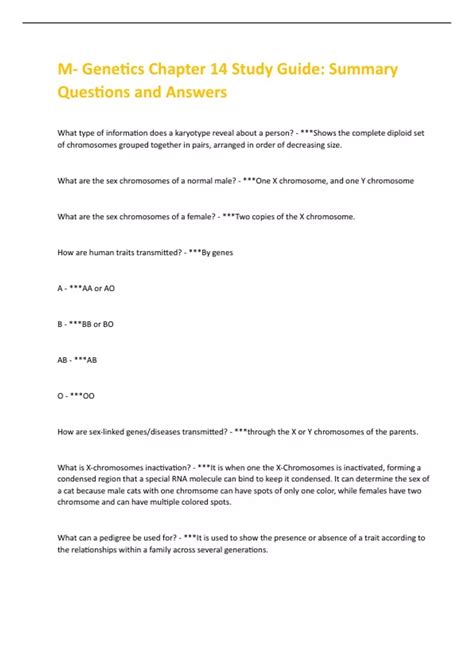 Chapter 14 Study Guide Answers
