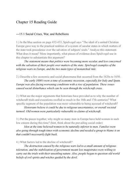 Chapter 15 D Reading Answers